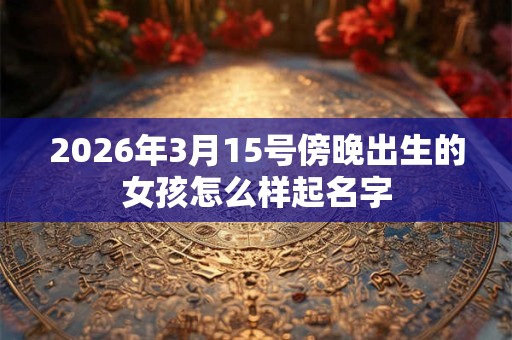 2026年3月15号傍晚出生的女孩怎么样起名字