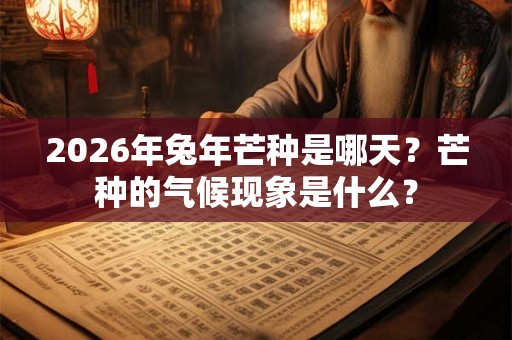 2026年兔年芒种是哪天?芒种的气候现象是什么? 2026年兔年芒种是哪天?芒种的气候现象是什么?