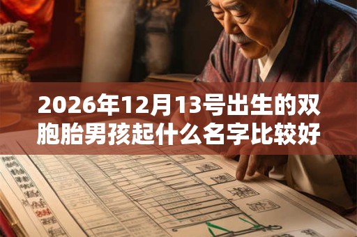 2026年12月13号出生的双胞胎男孩起什么名字比较好,五行属什么 2026年12月13号出生的双胞胎男孩起什么名字比较好,五行属什么