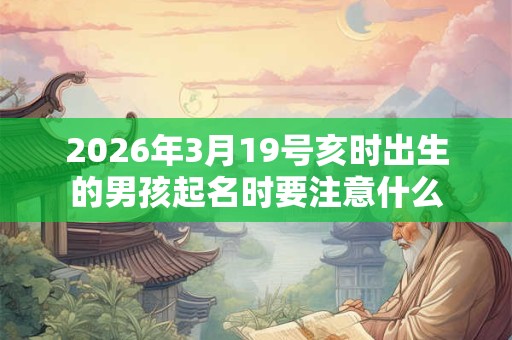 2026年3月19号亥时出生的男孩起名时要注意什么