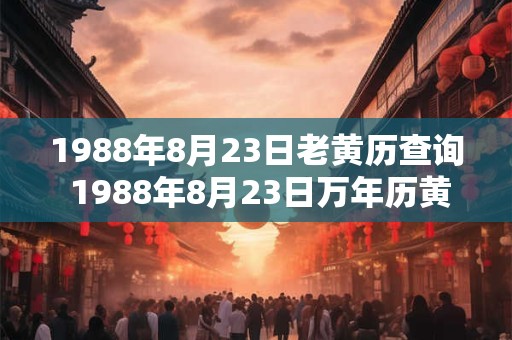 1988年8月23日老黄历查询 1988年8月23日万年历黄道吉日