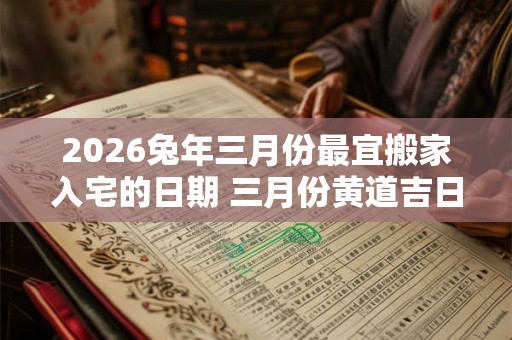 2026兔年三月份最宜搬家入宅的日期 三月份黄道吉日查询 2026兔年三月份最宜搬家入宅的日期 三月份黄道吉日查询