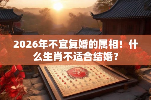 2026年不宜复婚的属相！什么生肖不适合结婚？
