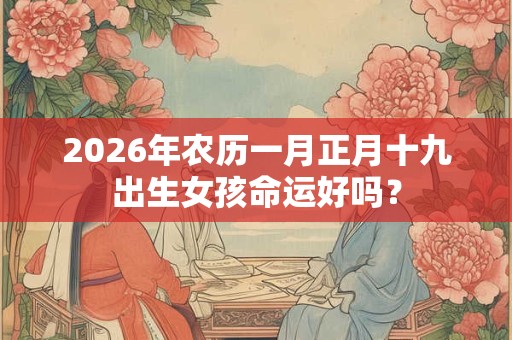 2026年农历一月正月十九出生女孩命运好吗？