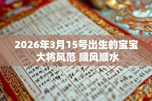2026年3月15号出生的宝宝 大将风范 顺风顺水