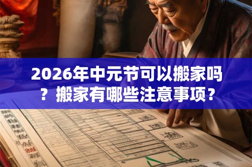 2026年中元节可以搬家吗？搬家有哪些注意事项？