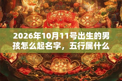 2026年10月11号出生的男孩怎么起名字，五行属什么