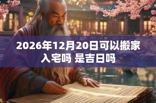2026年12月20日可以搬家入宅吗 是吉日吗