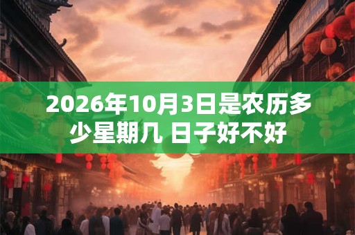 2026年10月3日是农历多少星期几 日子好不好