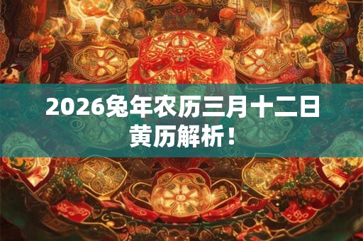 2026兔年农历三月十二日黄历解析！