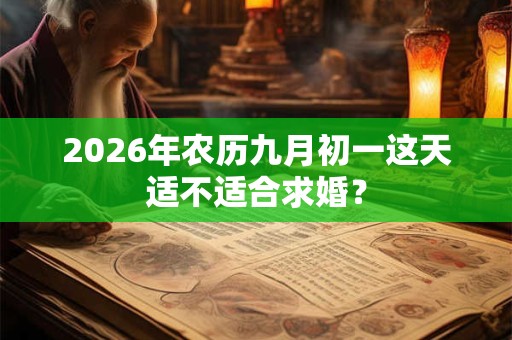 2026年农历九月初一这天适不适合求婚? 2026年农历九月初一这天适不适合求婚?