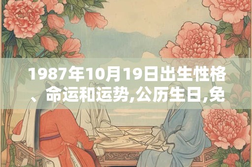 1987年10月19日出生性格、命运和运势,公历生日,免费算命