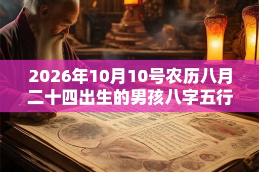 2026年10月10号农历八月二十四出生的男孩八字五行起名字