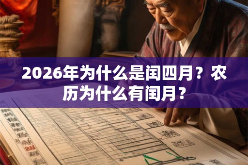 2026年为什么是闰四月?农历为什么有闰月? 2026年为什么是闰四月?农历为什么有闰月?