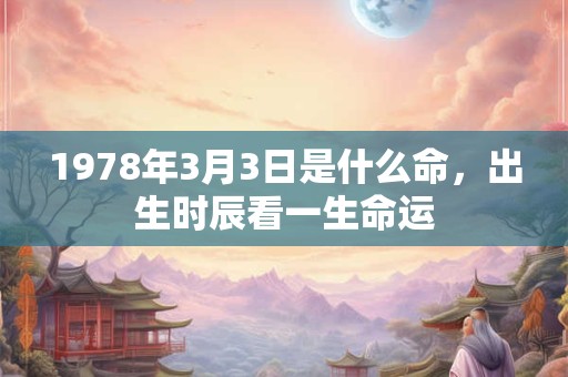 1978年3月3日是什么命，出生时辰看一生命运