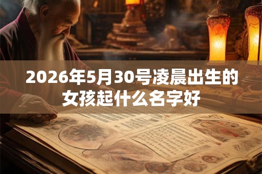 2026年5月30号凌晨出生的女孩起什么名字好