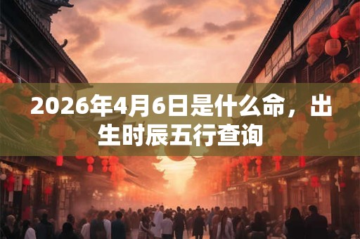 2026年4月6日是什么命，出生时辰五行查询