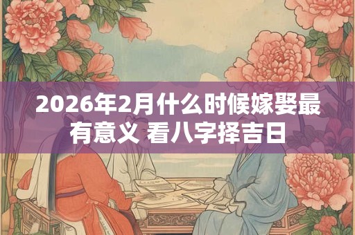 2026年2月什么时候嫁娶最有意义 看八字择吉日