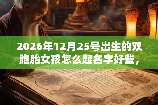 2026年12月25号出生的双胞胎女孩怎么起名字好些,五行属什么? 2026年12月25号出生的双胞胎女孩怎么起名字好些,五行属什么?