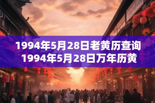 1994年5月28日老黄历查询 1994年5月28日万年历黄道吉日 1994年5月28日老黄历查询 1994年5月28日万年历黄道吉日