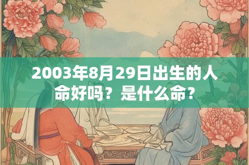 2003年8月29日出生的人命好吗？是什么命？