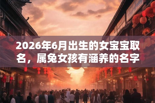 2026年6月出生的女宝宝取名,属兔女孩有涵养的名字 2026年6月出生的女宝宝取名,属兔女孩有涵养的名字