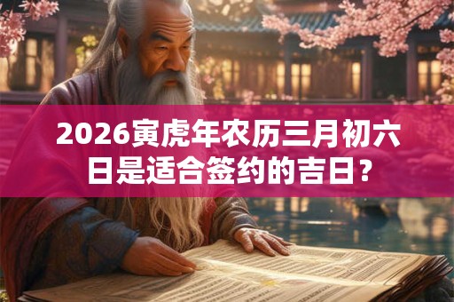 2026寅虎年农历三月初六日是适合签约的吉日？