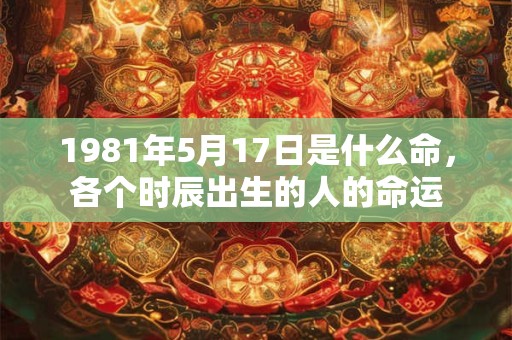 1981年5月17日是什么命,各个时辰出生的人的命运 1981年5月17日是什么命,各个时辰出生的人的命运