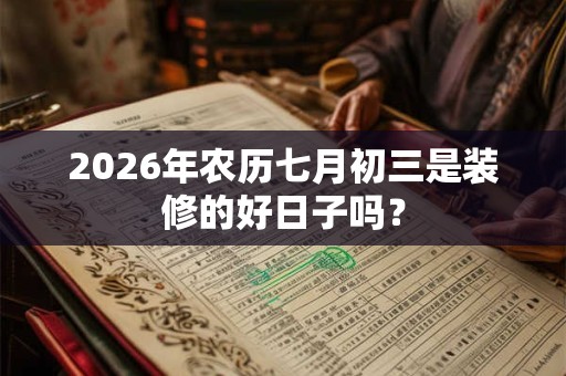 2026年农历七月初三是装修的好日子吗? 2026年农历七月初三是装修的好日子吗?