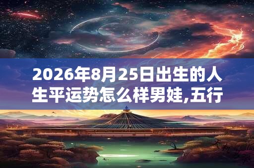 2026年8月25日出生的人生平运势怎么样男娃,五行缺啥