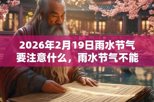 2026年2月19日雨水节气要注意什么,雨水节气不能做什么? 2026年2月19日雨水节气要注意什么,雨水节气不能做什么?