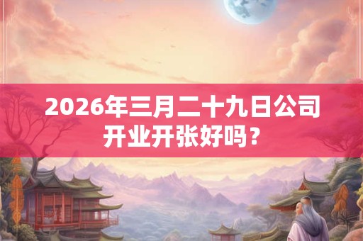2026年三月二十九日公司开业开张好吗？
