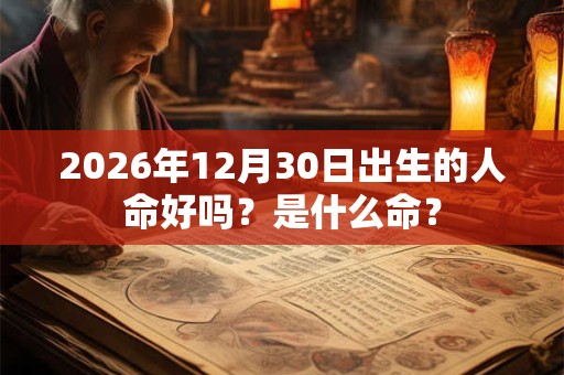 2026年12月30日出生的人命好吗？是什么命？