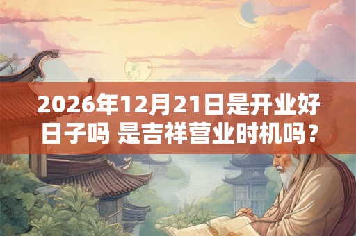 2026年12月21日是开业好日子吗 是吉祥营业时机吗？