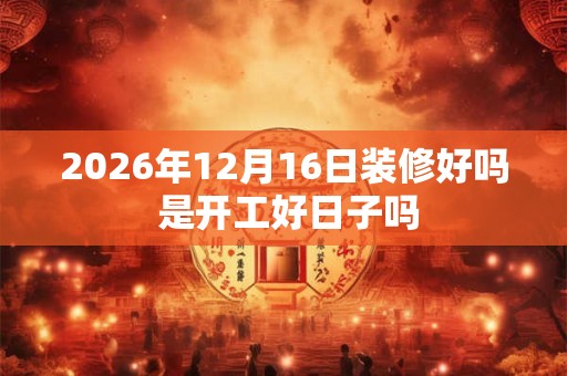 2026年12月16日装修好吗 是开工好日子吗