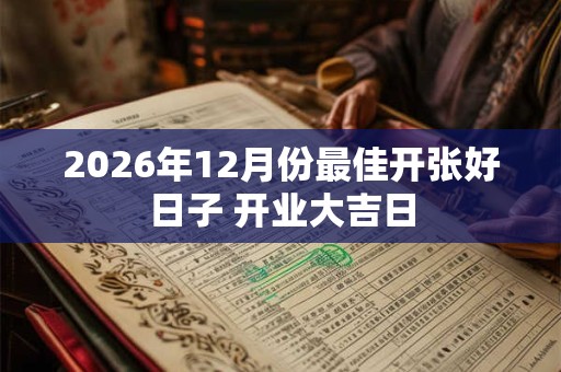 2026年12月份最佳开张好日子 开业大吉日