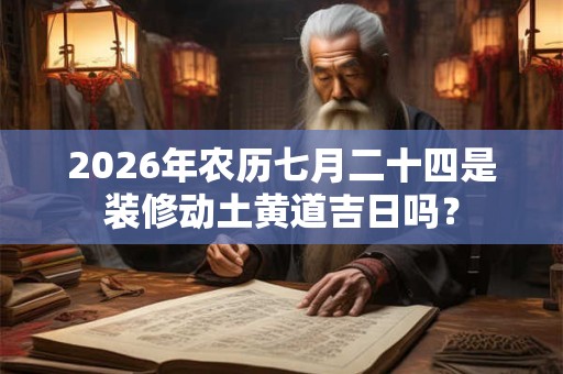 2026年农历七月二十四是装修动土黄道吉日吗？