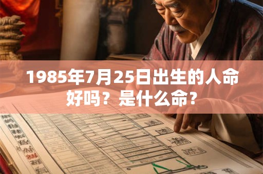 1985年7月25日出生的人命好吗?是什么命? 1985年7月25日出生的人命好吗?是什么命?