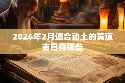 2026年2月适合动土的黄道吉日有哪些