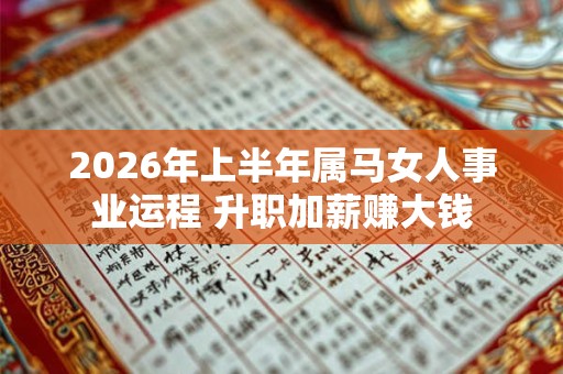 2026年上半年属马女人事业运程 升职加薪赚大钱