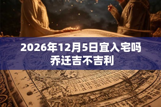 2026年12月5日宜入宅吗 乔迁吉不吉利