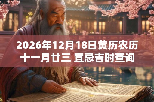 2026年12月18日黄历农历十一月廿三 宜忌吉时查询 2026年12月18日黄历农历十一月廿三 宜忌吉时查询