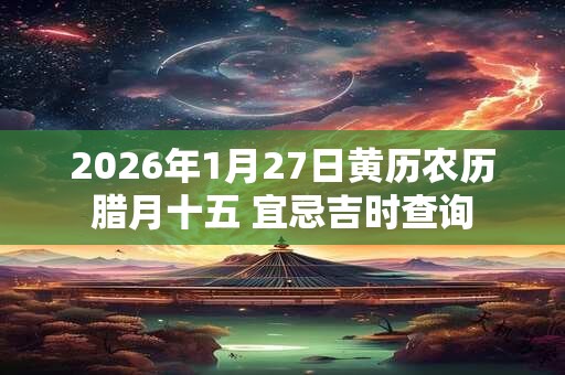 2026年1月27日黄历农历腊月十五 宜忌吉时查询