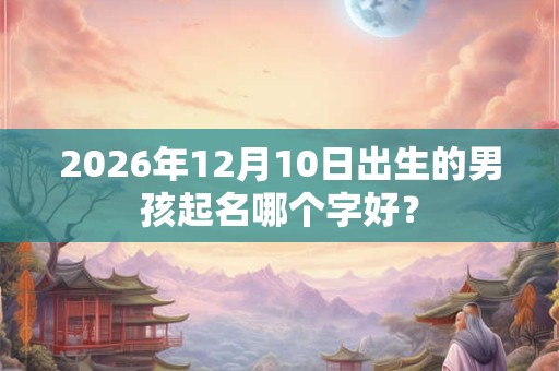 2026年12月10日出生的男孩起名哪个字好? 2026年12月10日出生的男孩起名哪个字好?