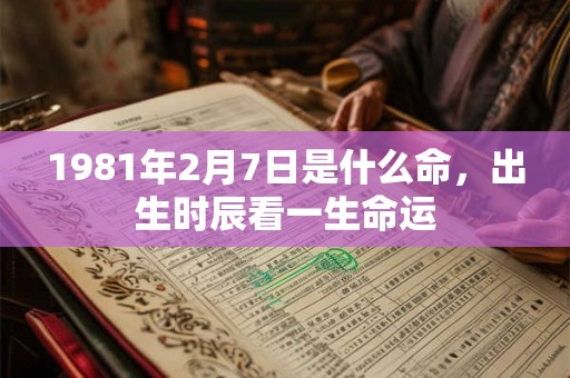 1981年2月7日是什么命，出生时辰看一生命运