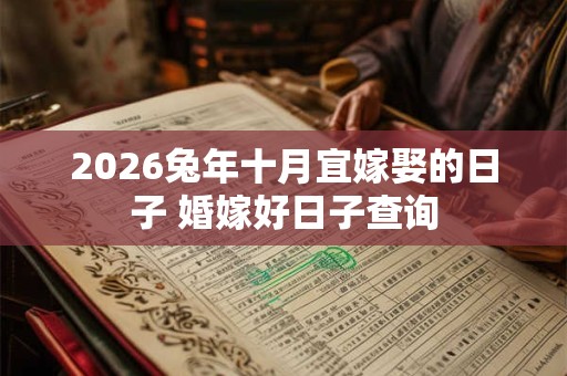 2026兔年十月宜嫁娶的日子 婚嫁好日子查询