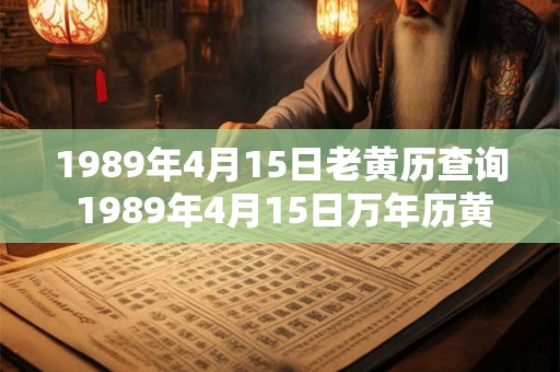 1989年4月15日老黄历查询 1989年4月15日万年历黄道吉日