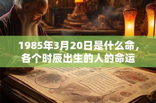 1985年3月20日是什么命，各个时辰出生的人的命运