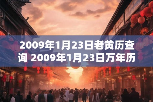 2009年1月23日老黄历查询 2009年1月23日万年历黄道吉日