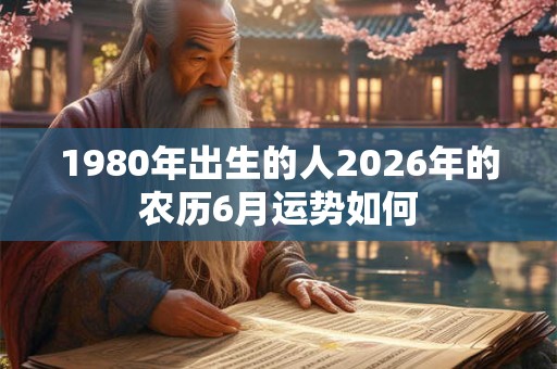1980年出生的人2026年的农历6月运势如何